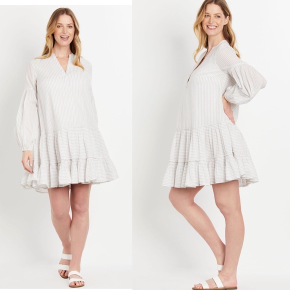 BNWT Maternity striped tiered shift dress large - Picture 2 of 3